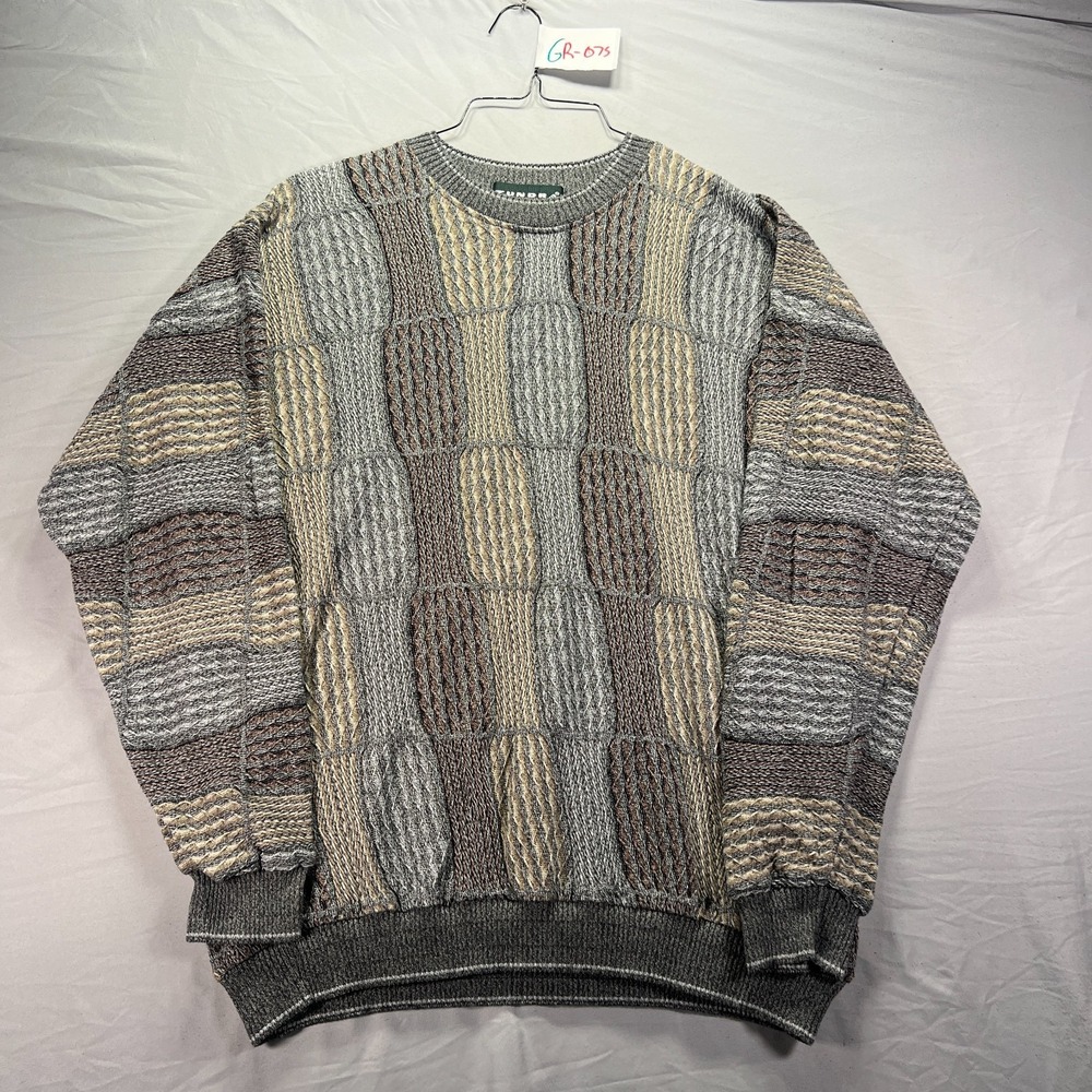Vintage Tundra Sweater Mens Large Brown Grandpa Earth Tones Canada Knit Cottage - Picture 2 of 10